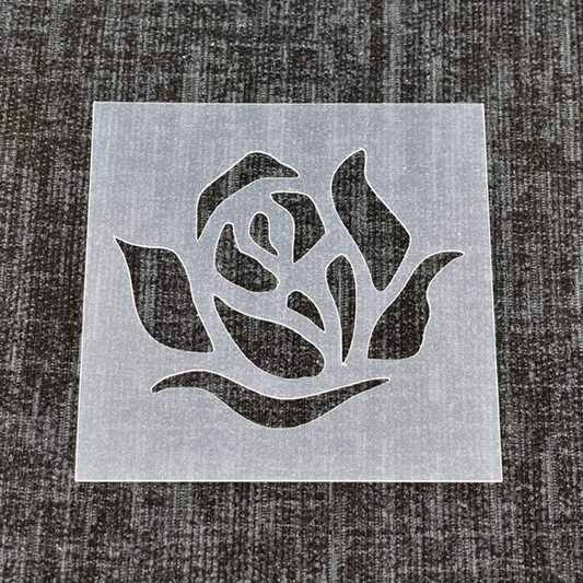 Rose Head Floral Stencil
