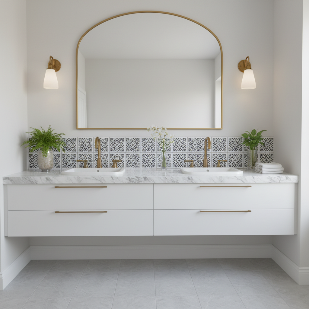 Tile Stencil - Design 01 - Bathroom Sink