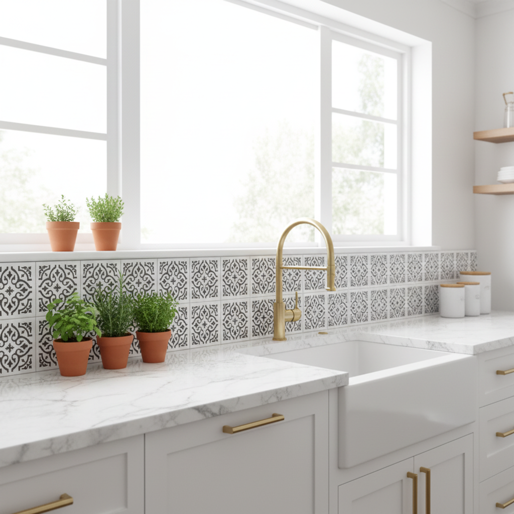 Tile Stencil - Design 01 - Kitchen Sink