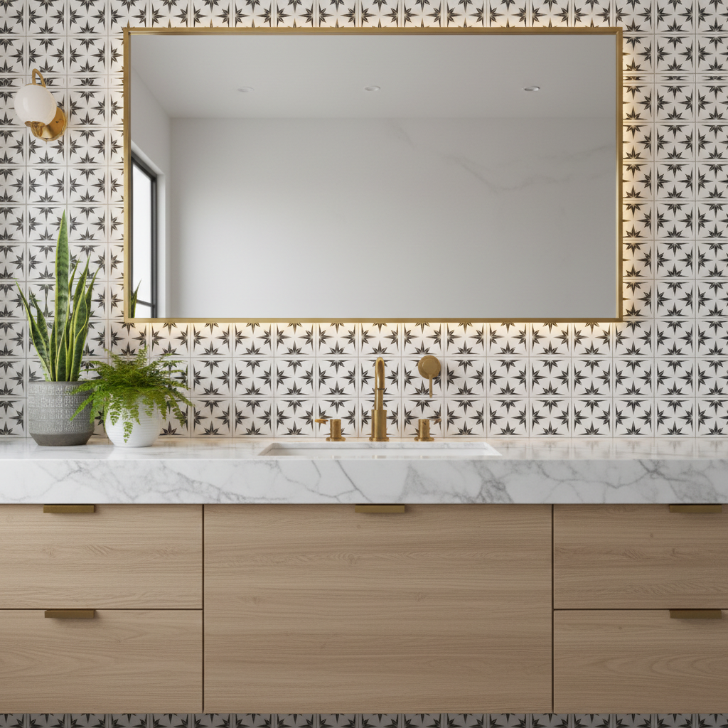 Tile Stencil - Design 03 - Bathroom Sink