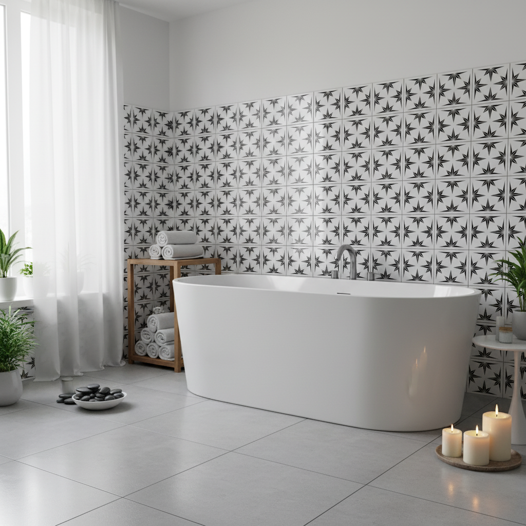 Tile Stencil - Design 03 - Bathroom Wall