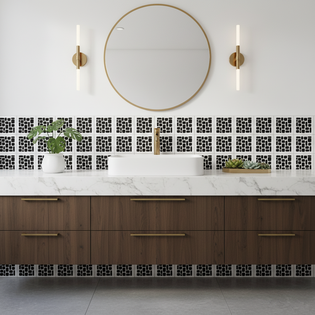 Tile Stencil - Design 05 - Bathroom Sink