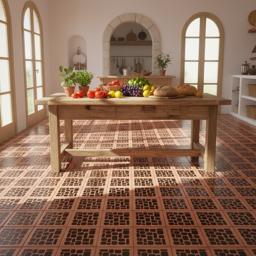 Tile Stencil - Design 05 - Kitchen Floor
