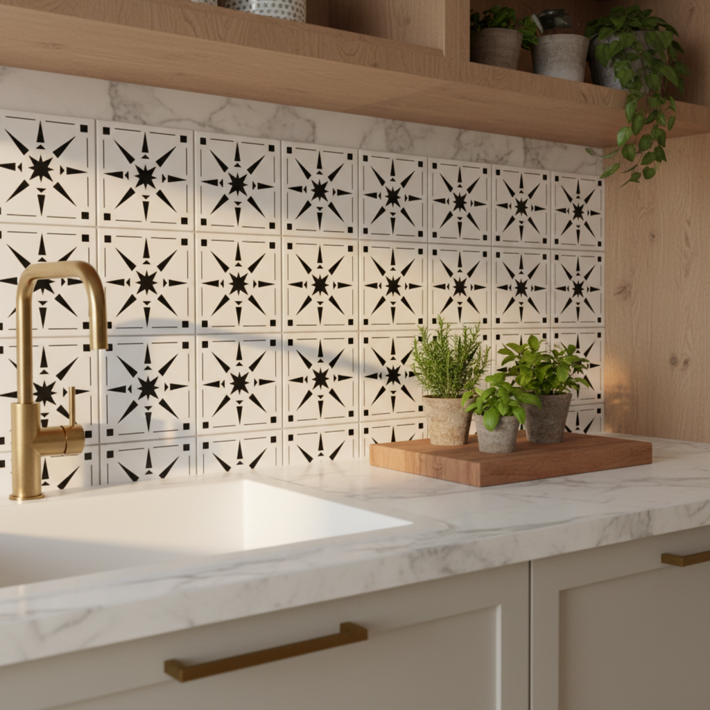 Tile Stencil - Design 06 - Kitchen Sink