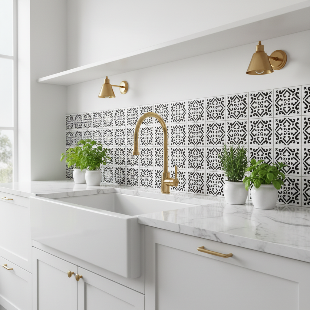 Tile Stencil - Design 07 - Kitchen Sink