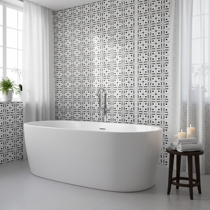 Tile Stencil - Design 09 - Bathroom Wall