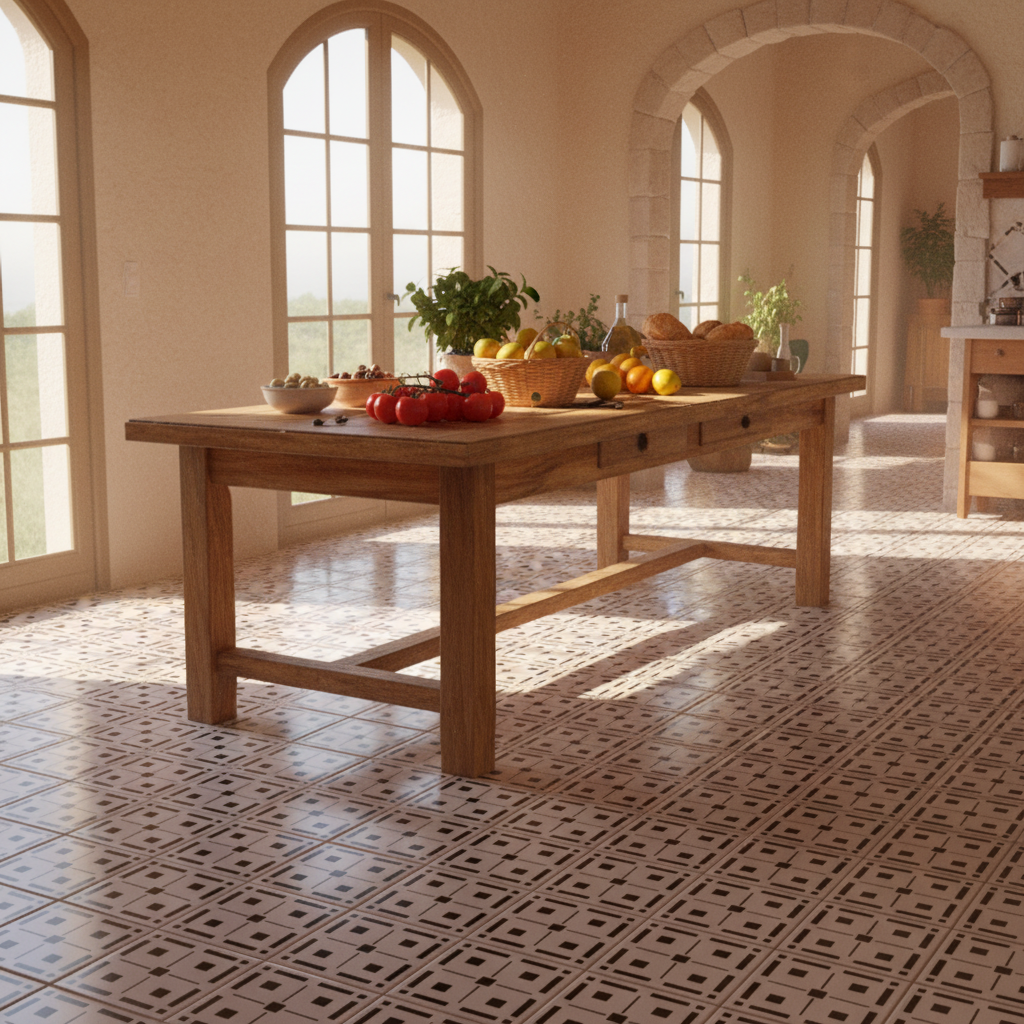 Tile Stencil - Design 09 - Kitchen Floor