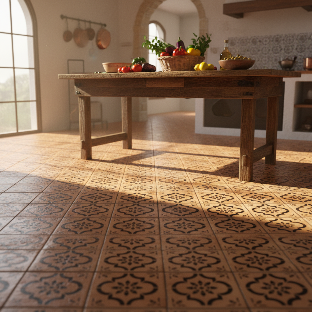 Tile Stencil - Design 10 - Kitchen Floor