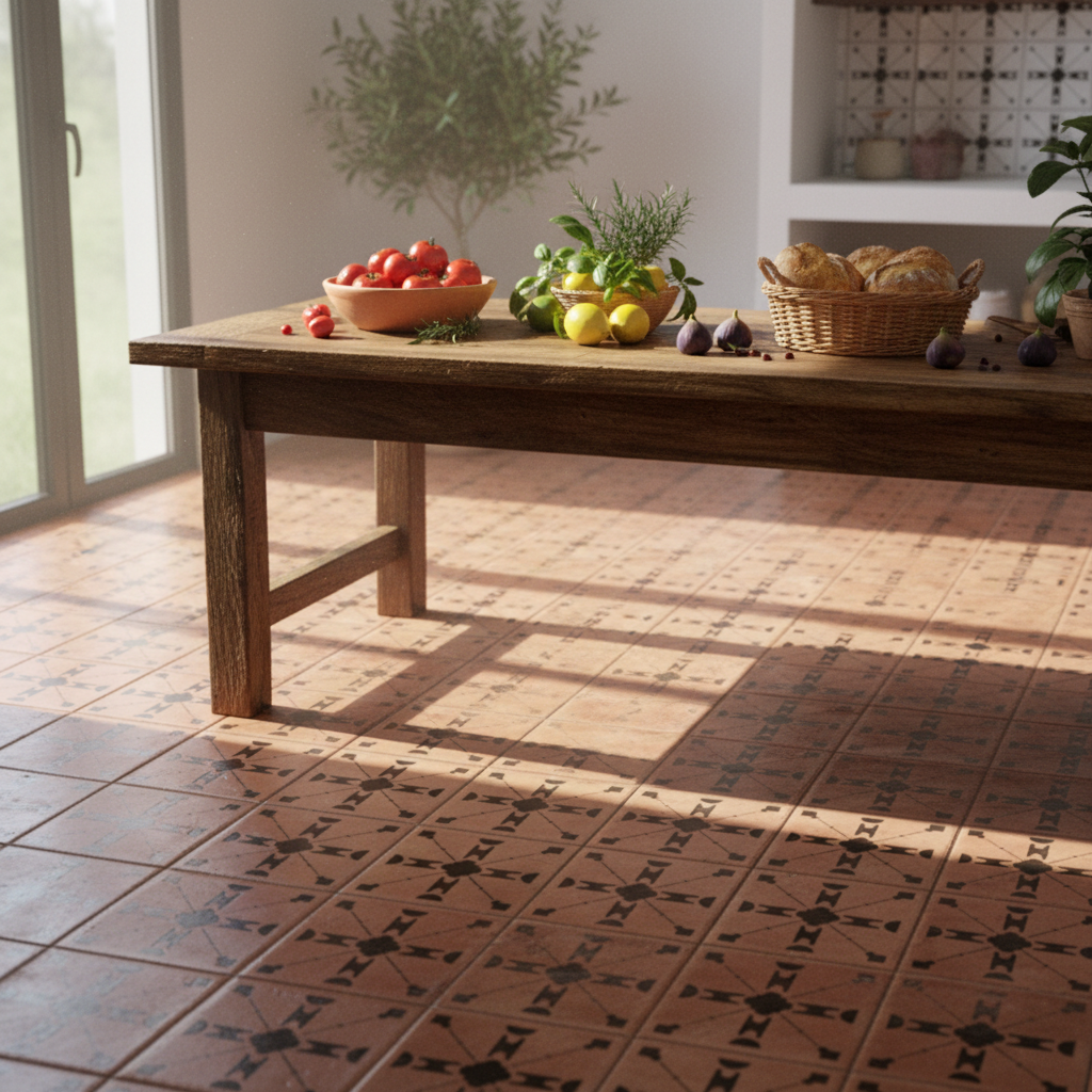 Tile Stencil - Design 11 - Kitchen Floor