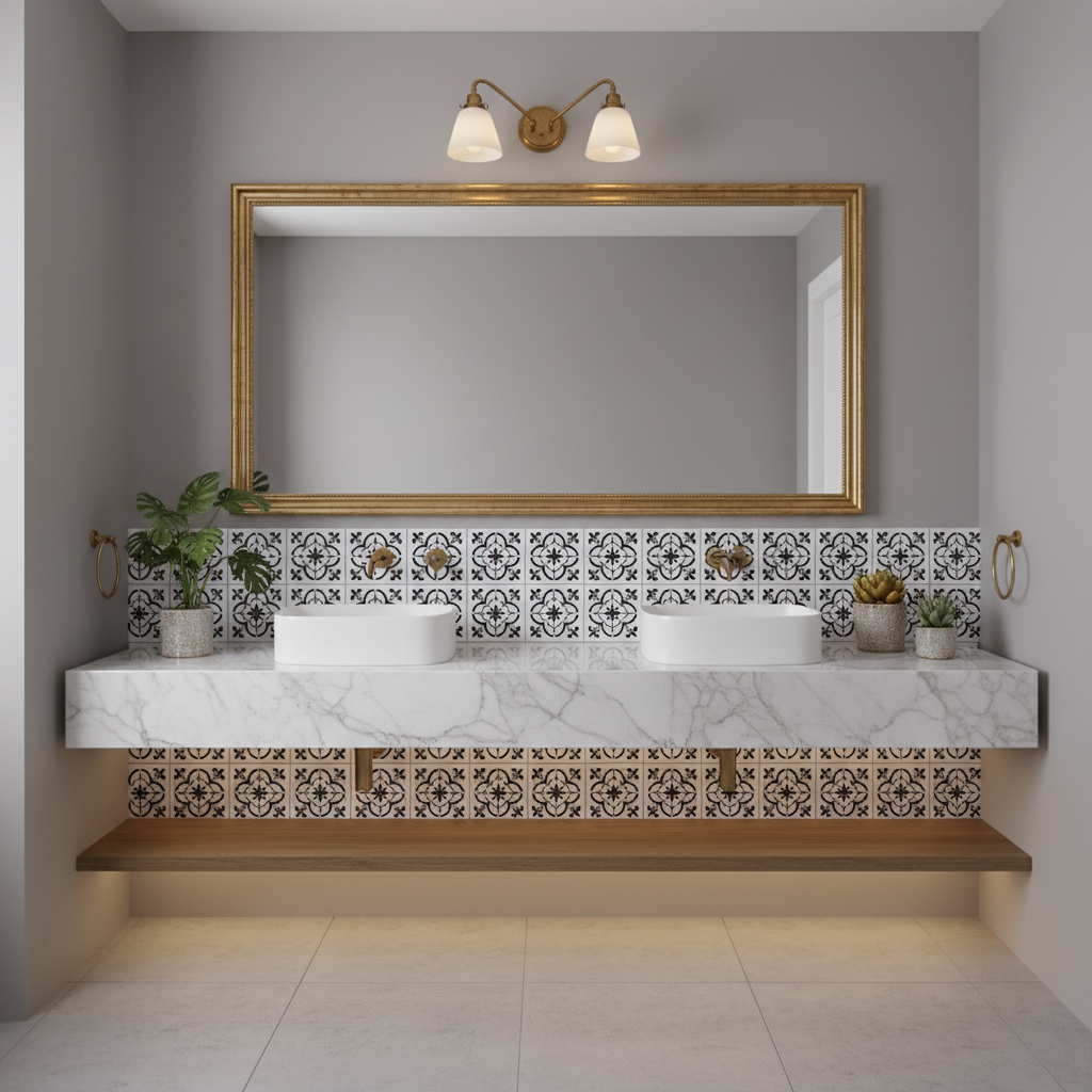 Tile Stencil - Design 12 - Bathroom Sink