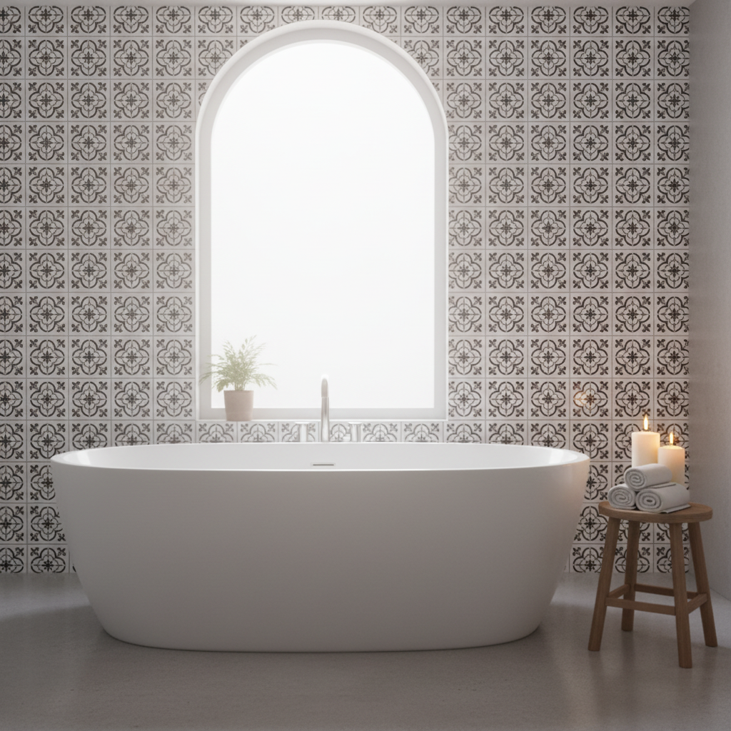Tile Stencil - Design 12 - Bathroom Wall