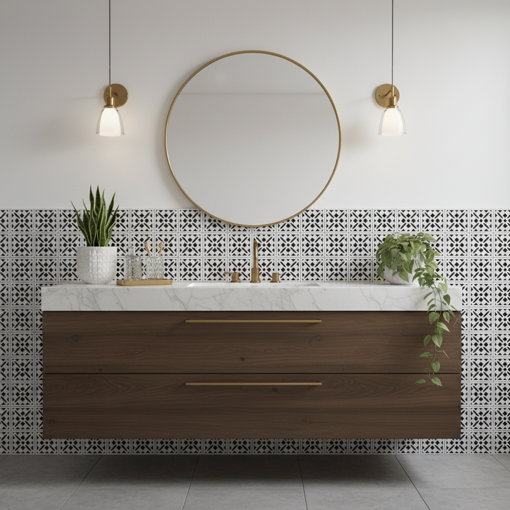 Tile Stencil - Design 13 - Bathroom Sink