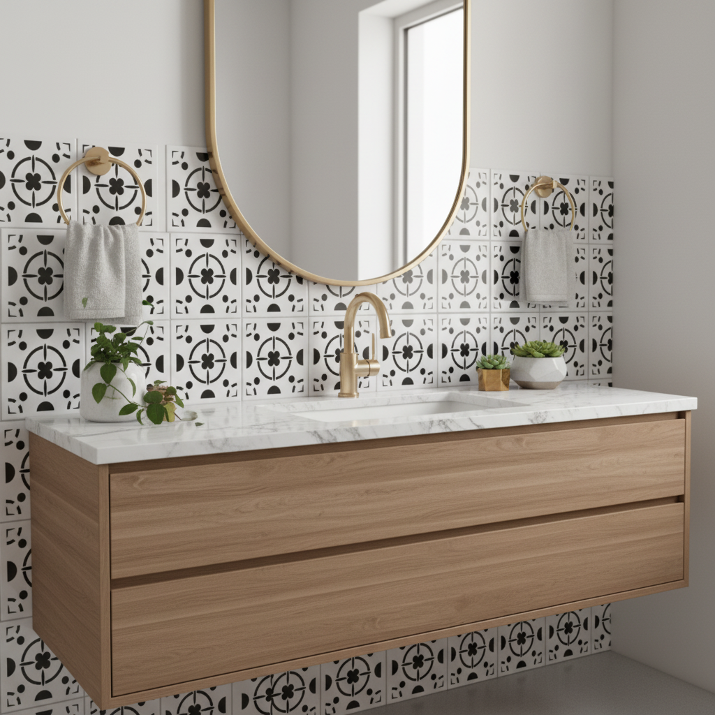 Tile Stencil - Design 14 - Bathroom Sink