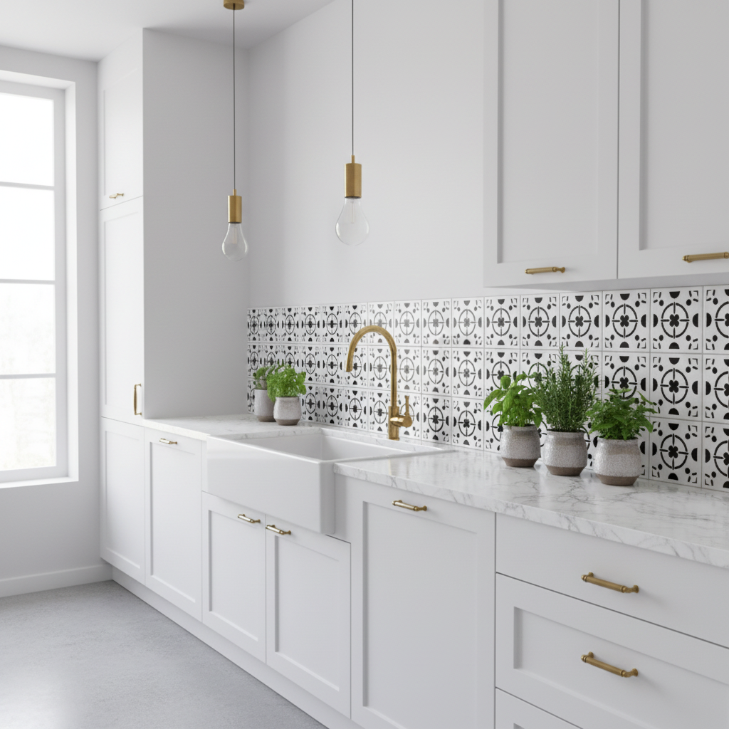 Tile Stencil - Design 14 - Kitchen Sink