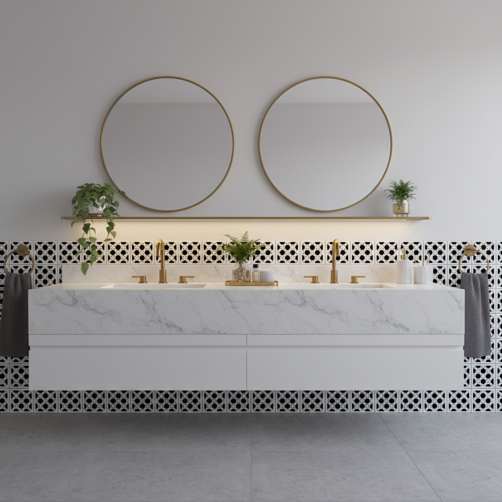 Tile Stencil - Design 16 - Bathroom Sink 