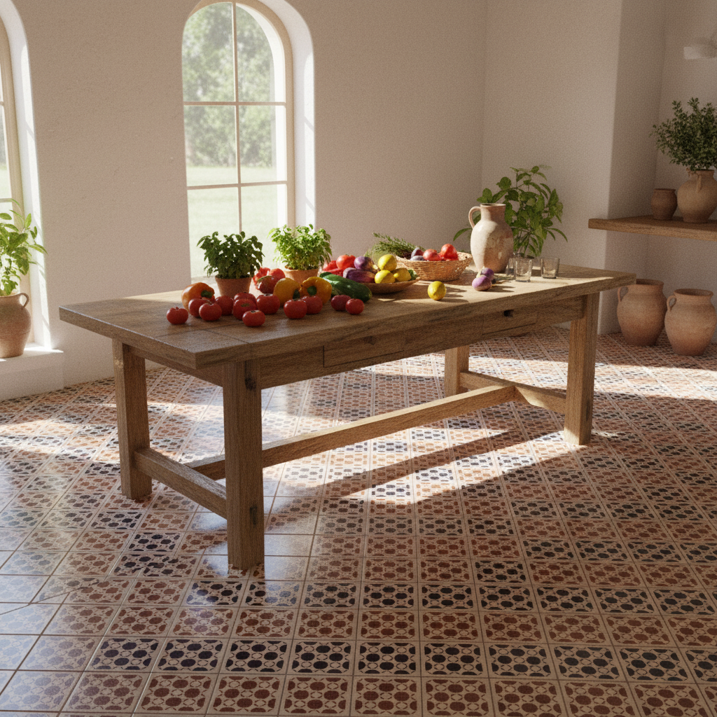 Tile Stencil - Design 16 - Kitchen Floor