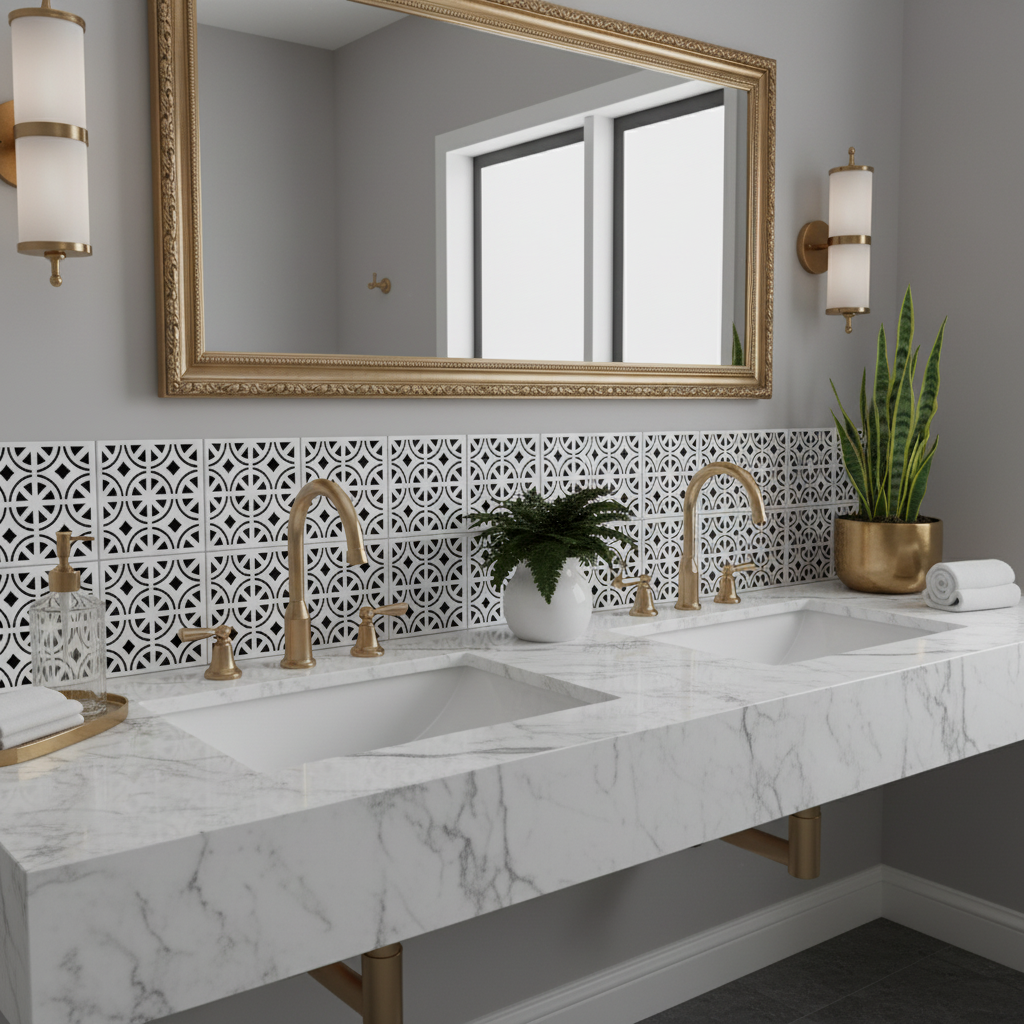 Tile Stencil - Design 17 - Bathroom Sink