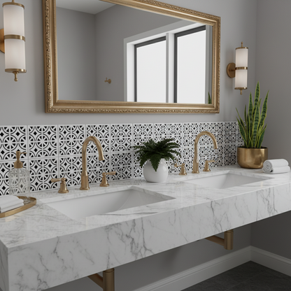 Tile Stencil - Design 17 - Bathroom Sink