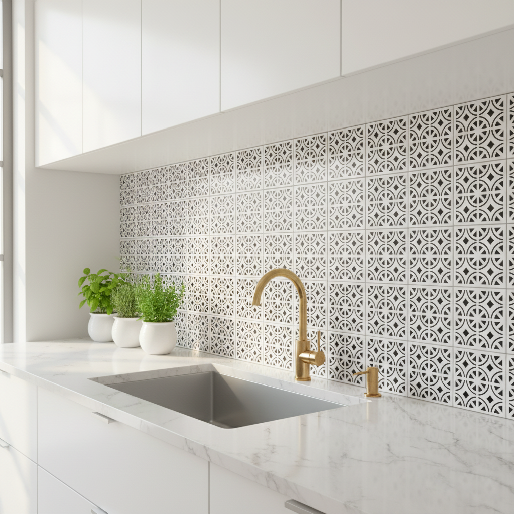 Tile Stencil - Design 17 - Kitchen Sink