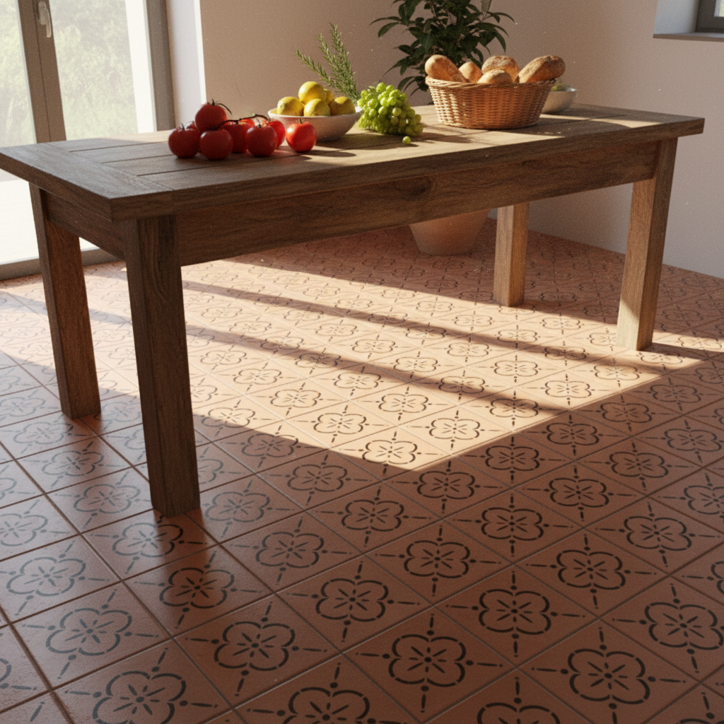 Tile Stencil - Design 18 - Kitchen Floor