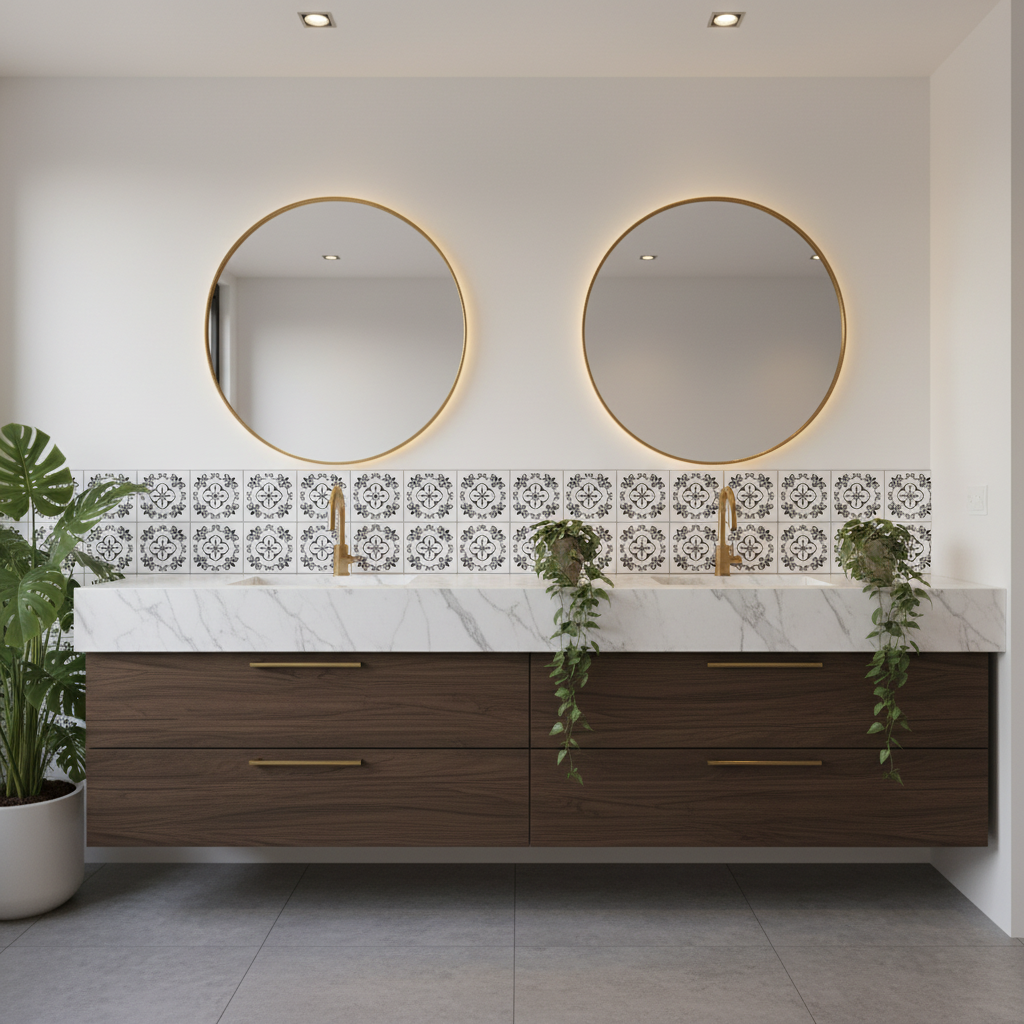 Tile Stencil - Design 19 - Bathroom Sink