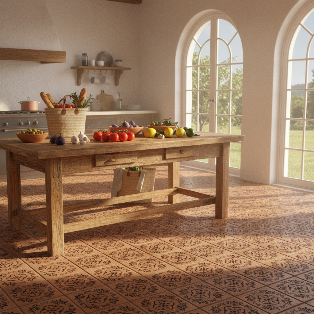 Tile Stencil - Design 19 - Kitchen Floor