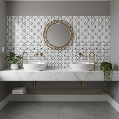 Tile Stencil - Design 20 - Bathroom Sink