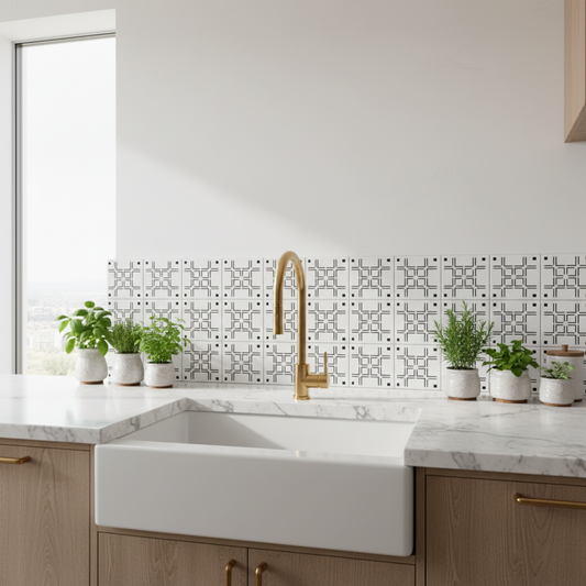 Tile Stencil - Design 20 - Kitchen Sink