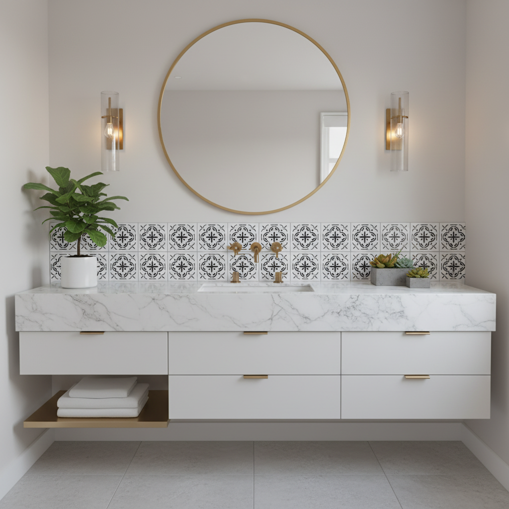 Tile Stencil - Design 21 - Bathroom Sink