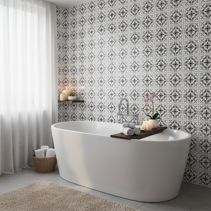 Tile Stencil - Design 21 - Bathroom Wall