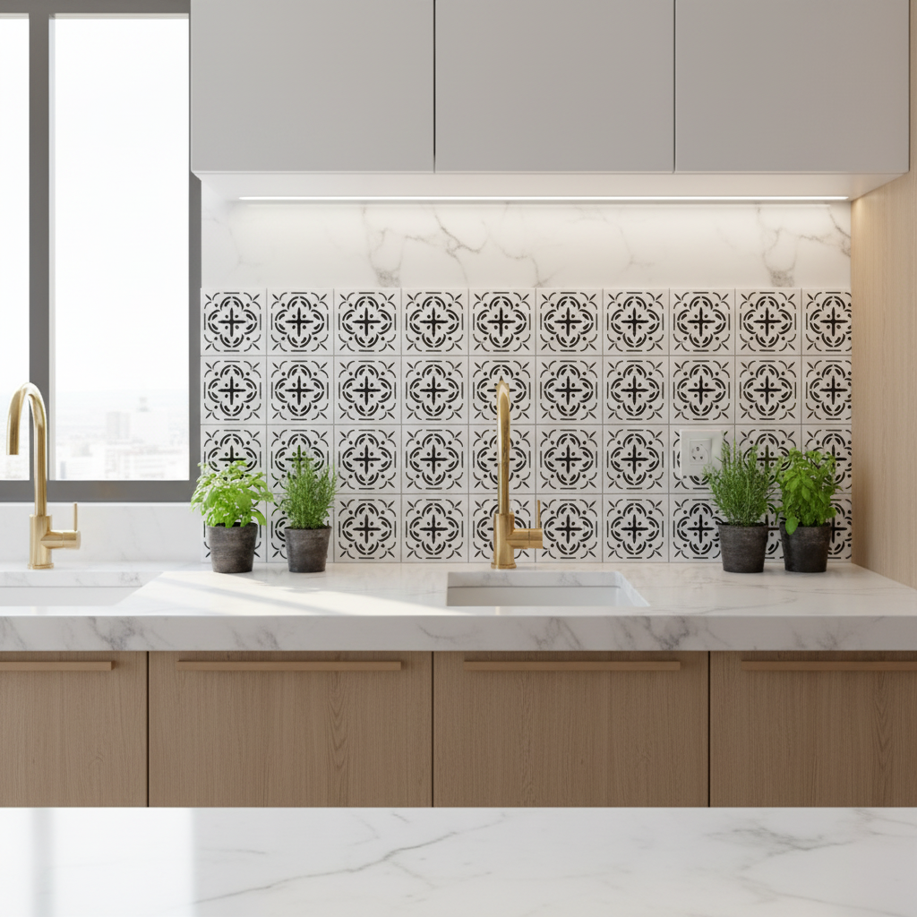 Tile Stencil - Design 21 - Kitchen Sink