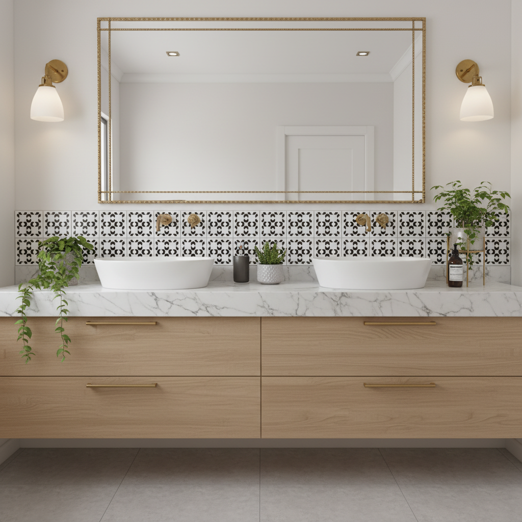 Tile Stencil - Design 22 - Bathroom Sink