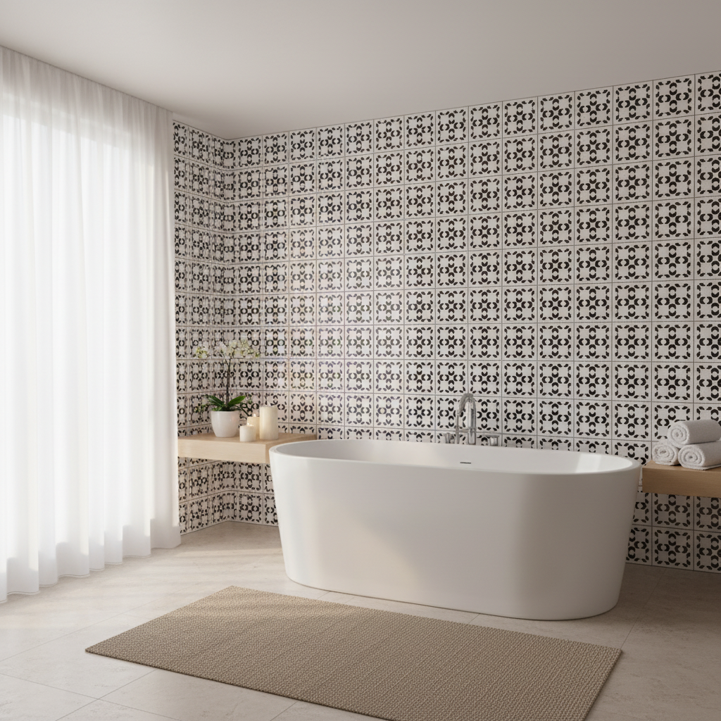 Tile Stencil - Design 22 - Bathroom Wall
