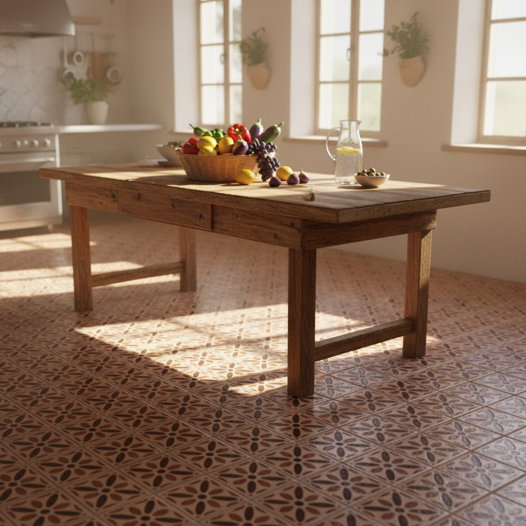 Tile Stencil - Design 23 - Kitchen Floor