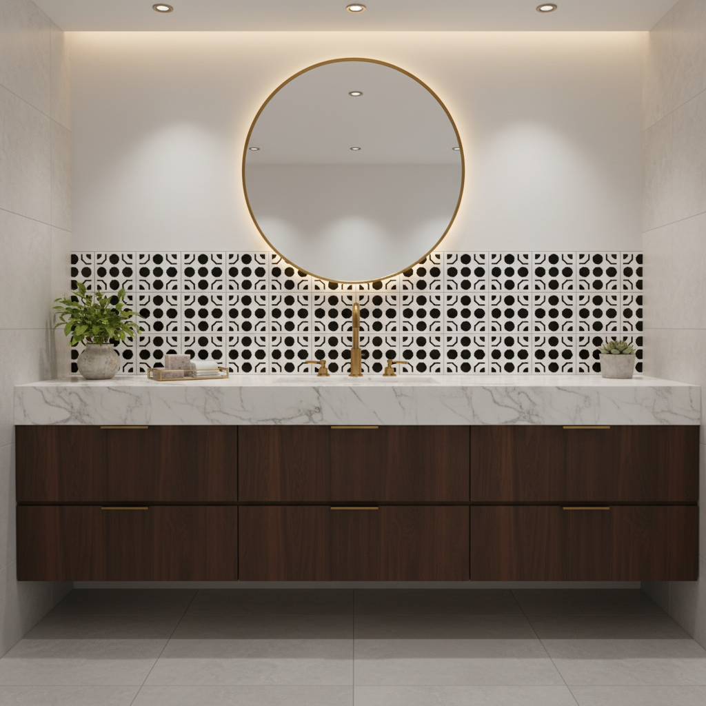 Tile Stencil - Design 24 - Bathroom Sink