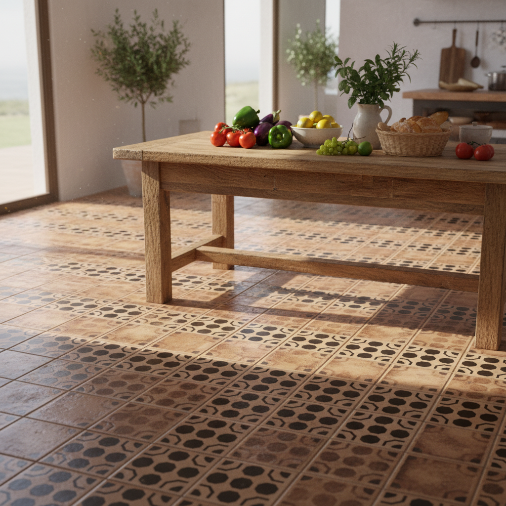 Tile Stencil - Design 24 - Kitchen Floor