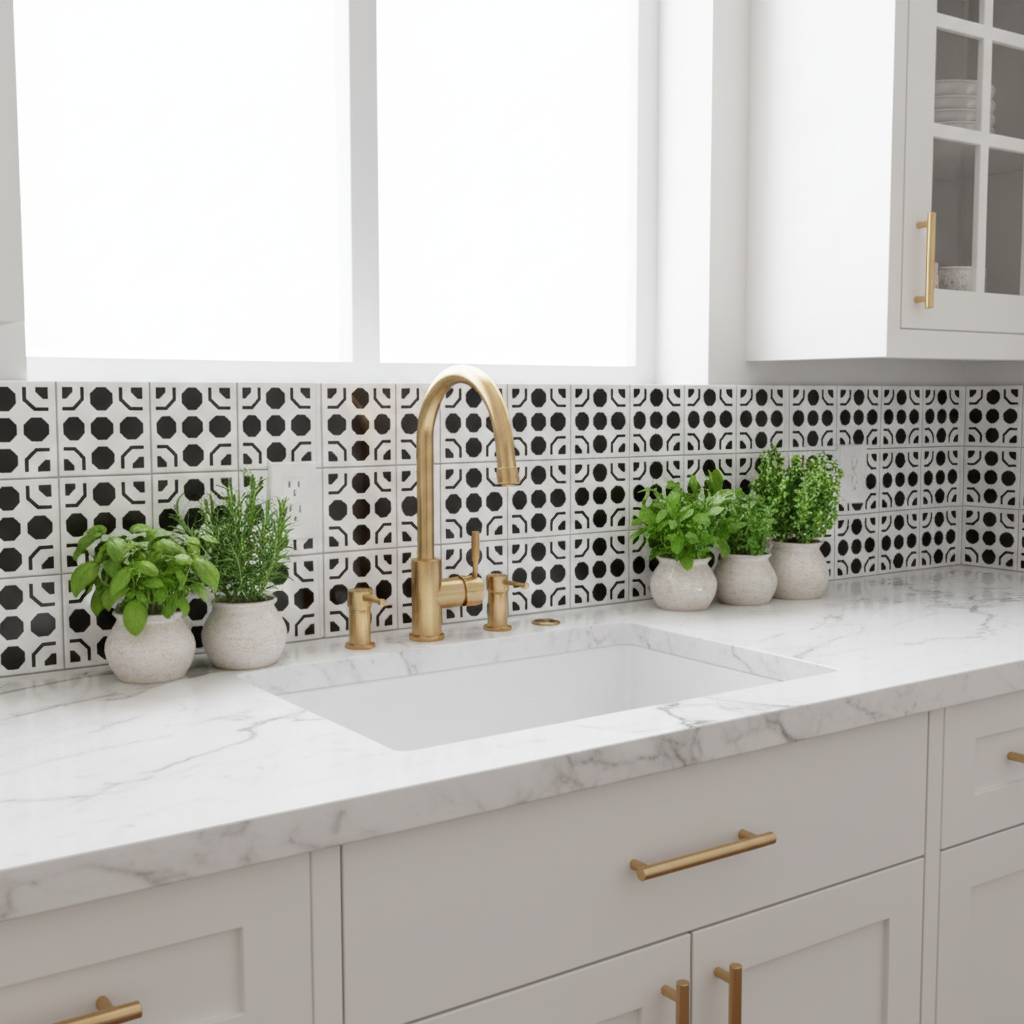 Tile Stencil - Design 24 - Kitchen Sink