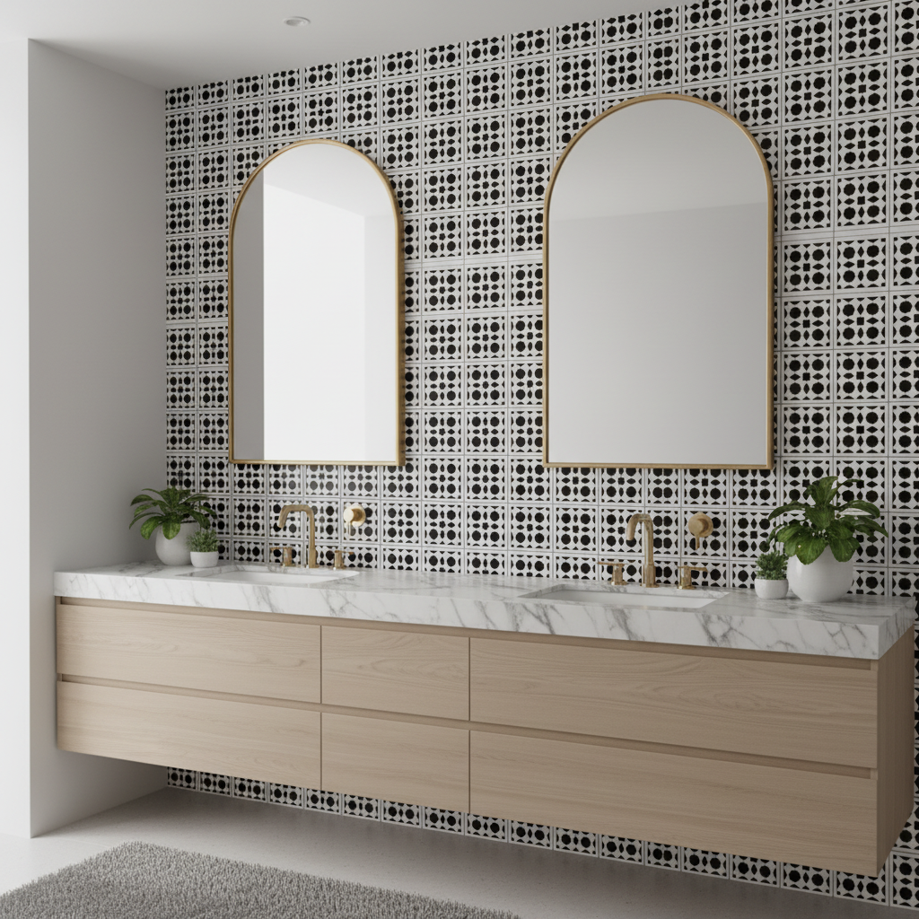 Tile Stencil - Design 25 - Bathroom Sink
