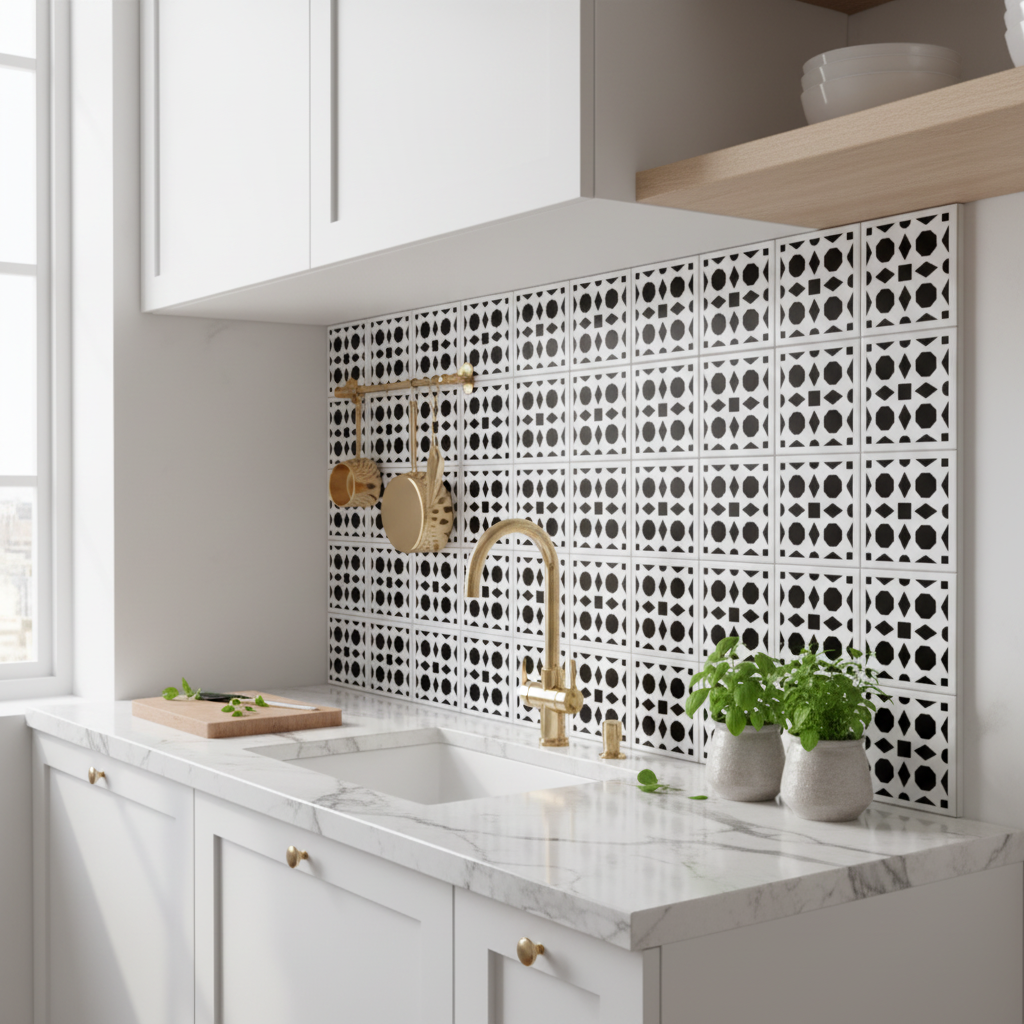 Tile Stencil - Design 25 - Kitchen Sink