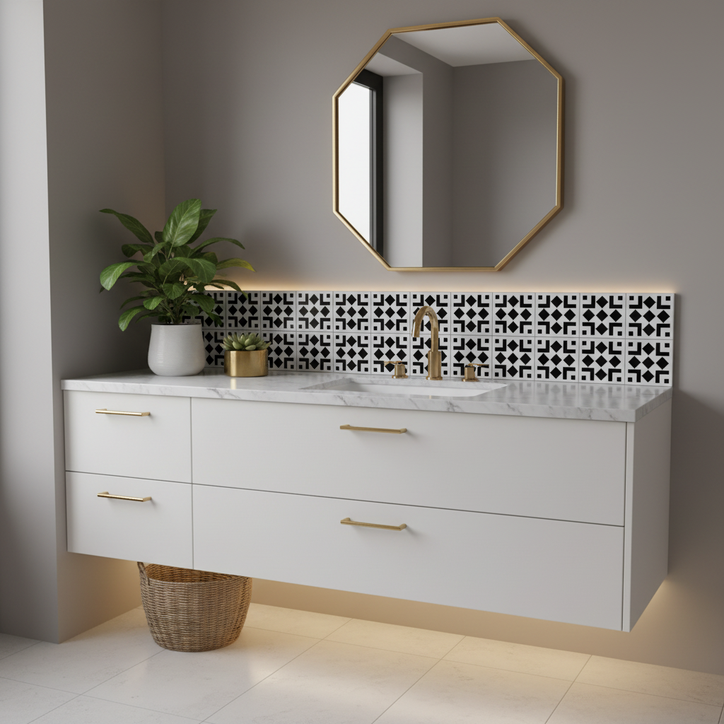 Tile Stencil - Design 26 - Bathroom Sink