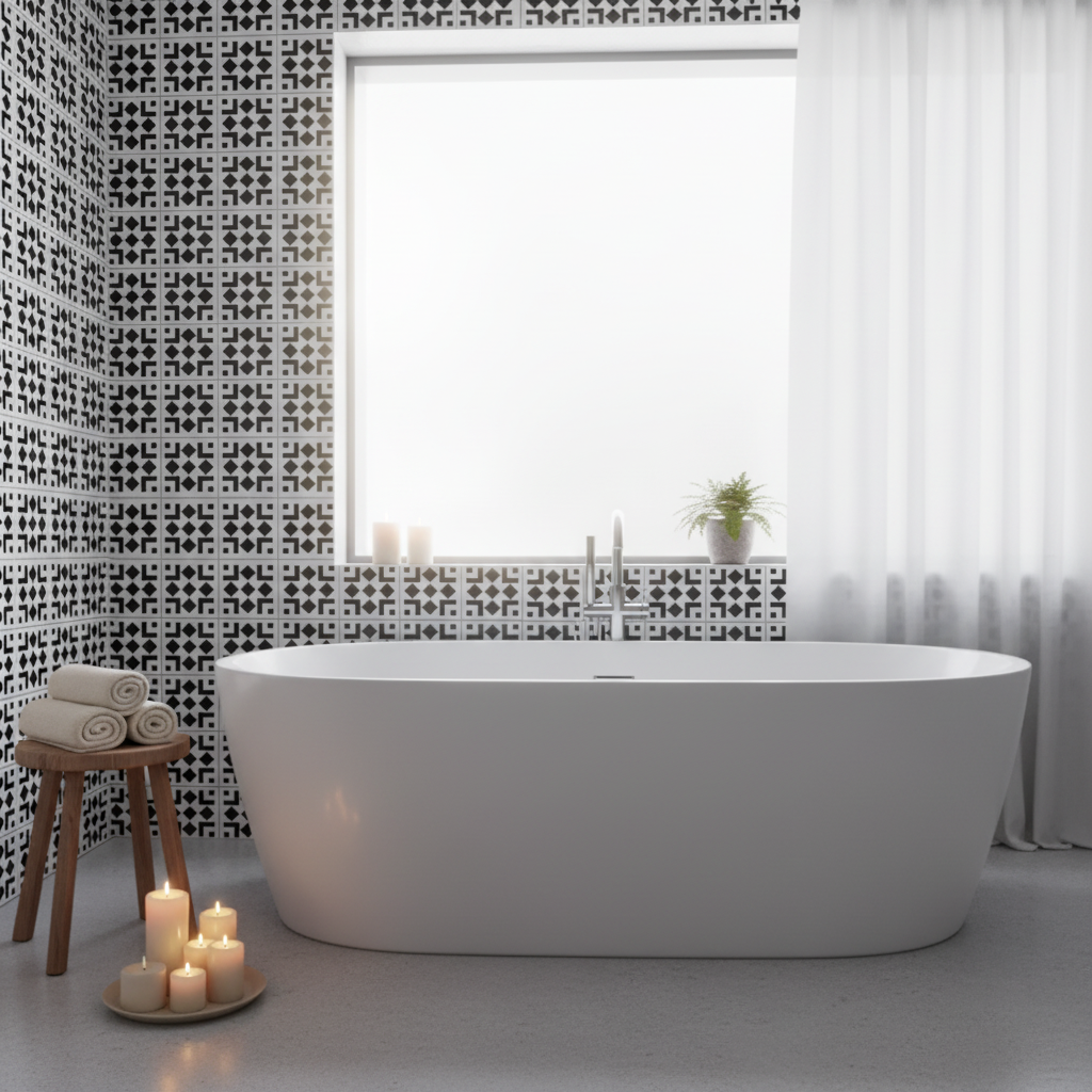 Tile Stencil - Design 26 - Bathroom Wall