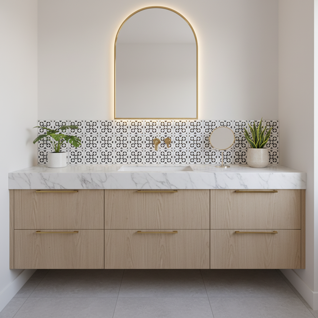  Tile Stencil - Design 27 - Bathroom Sink