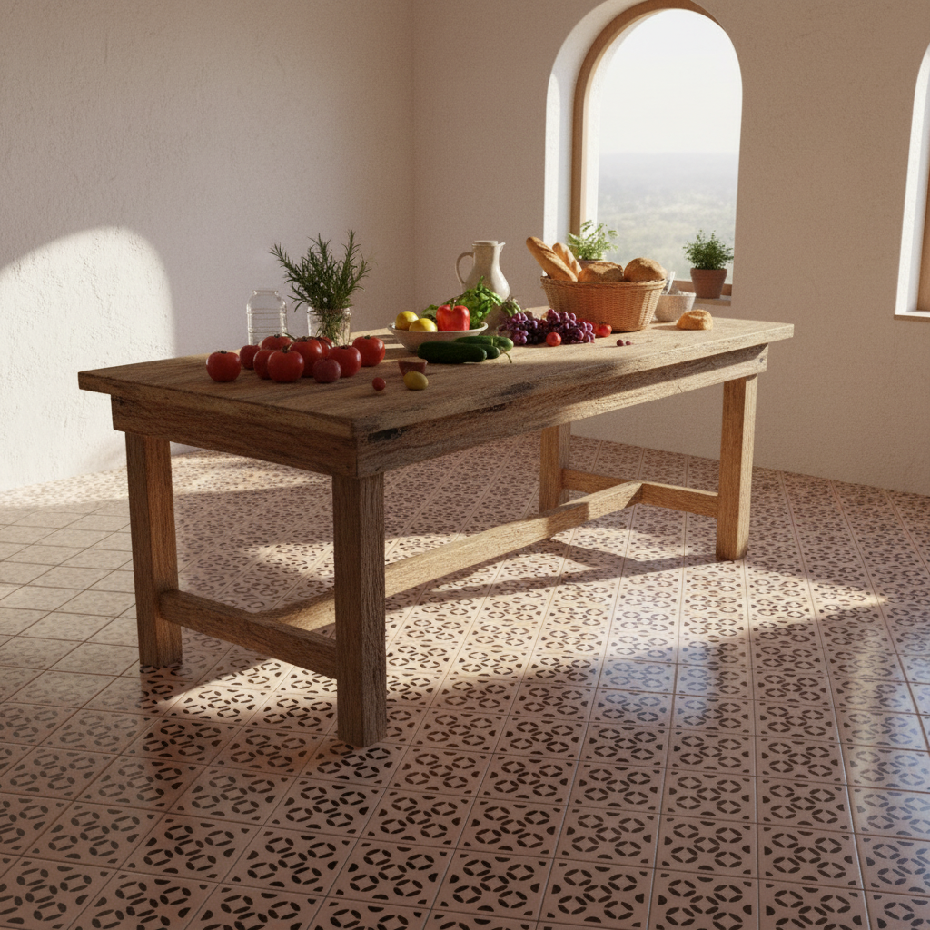  Tile Stencil - Design 27 - Kitchen Floor
