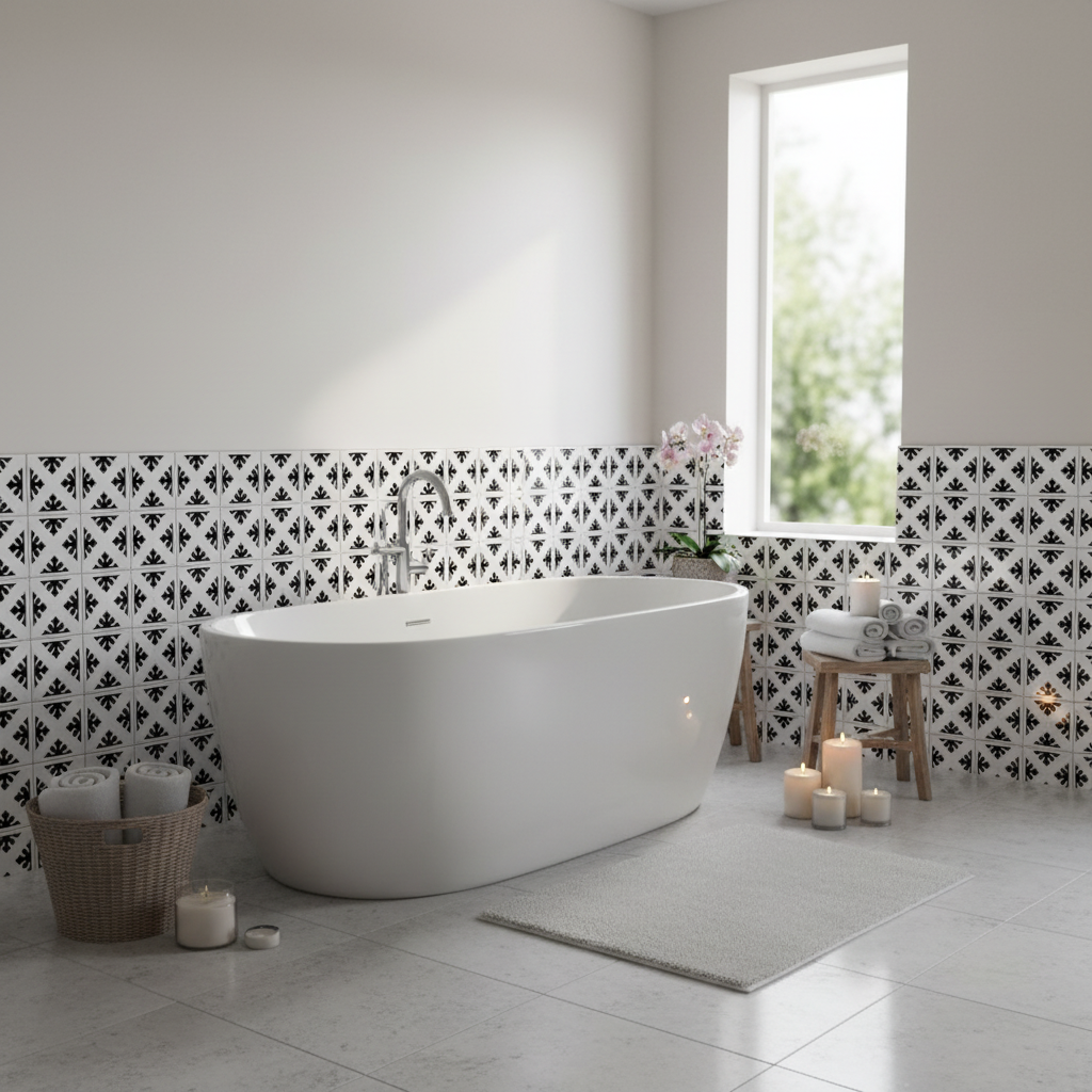 Tile Stencil - Design 28 - Bathroom Wall
