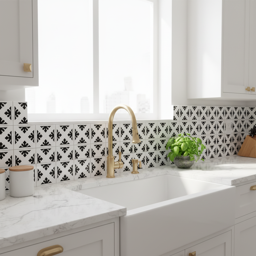 Tile Stencil - Design 28 - Kitchen Sink