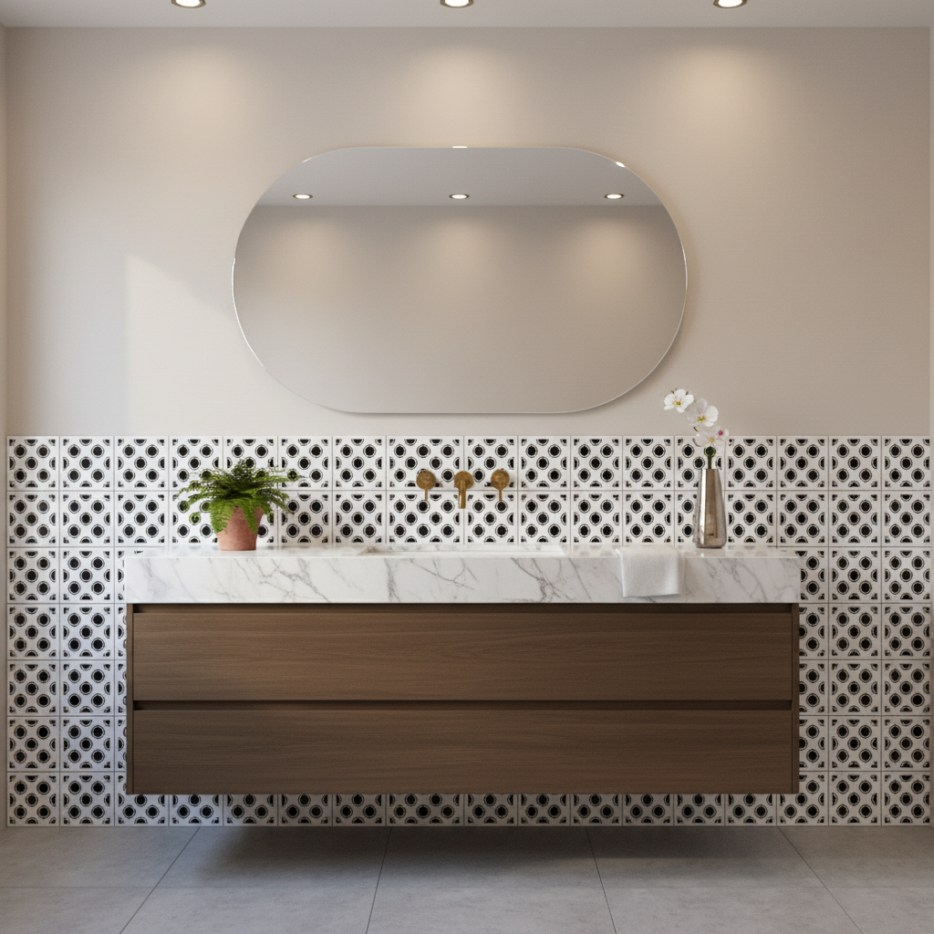 Tile Stencil - Design 29 - Bathroom Sink