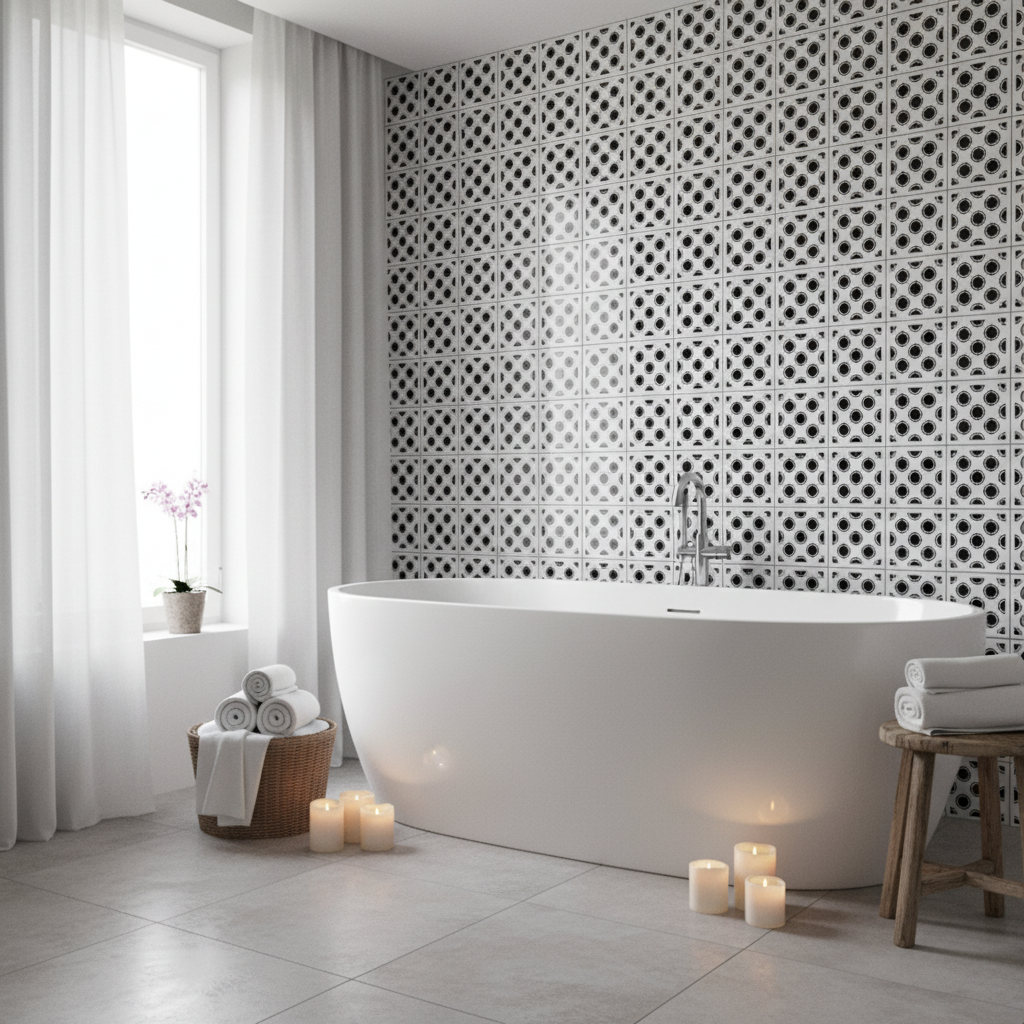 Tile Stencil - Design 29 - Bathroom Wall