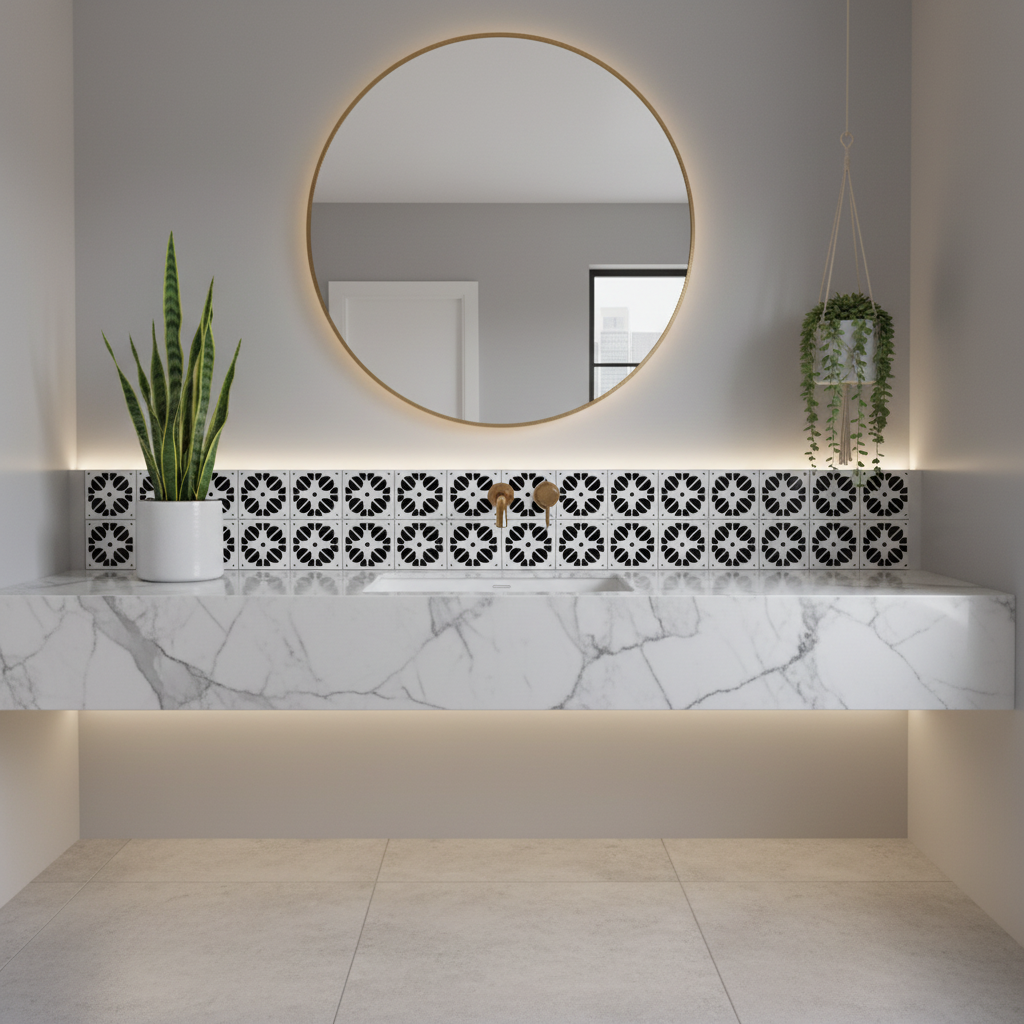 Tile Stencil - Design 30 - Bathroom Sink