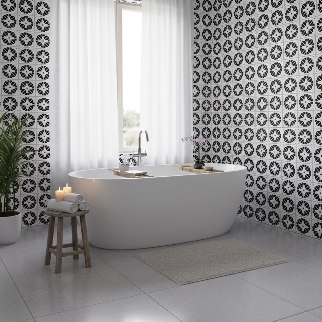 Tile Stencil - Design 30 - Bathroom Wall