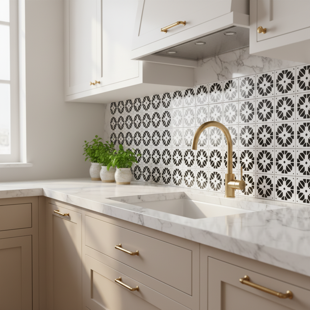 Tile Stencil - Design 30 - Kitchen Sink